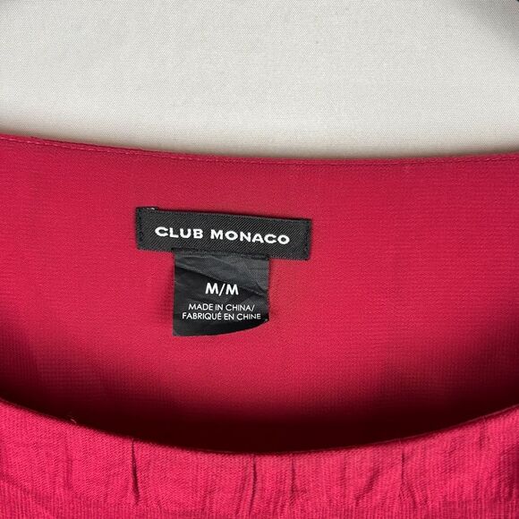 Club Monaco red ruffle sleeve blouse top size M - Picture 2 of 6